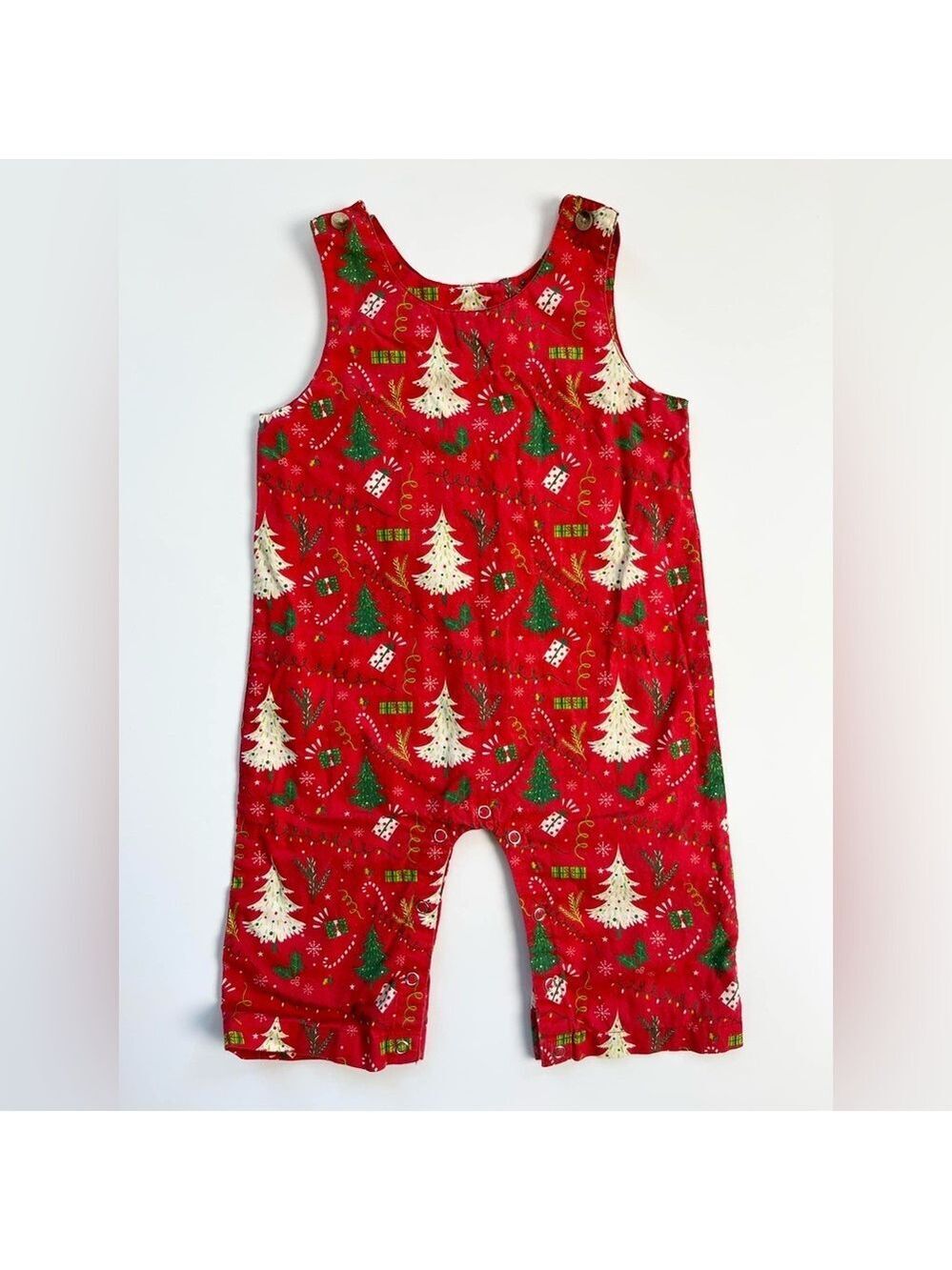 🩵4/$20 Handmade Festive Holiday Red Christmas Tree Romper 18m Toddler Clothes‎